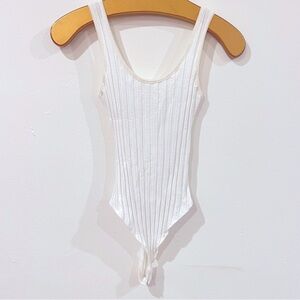 Jonathan Simkhai Irene Ribbed Scoop Neck Bodysuit Size Small NWOT